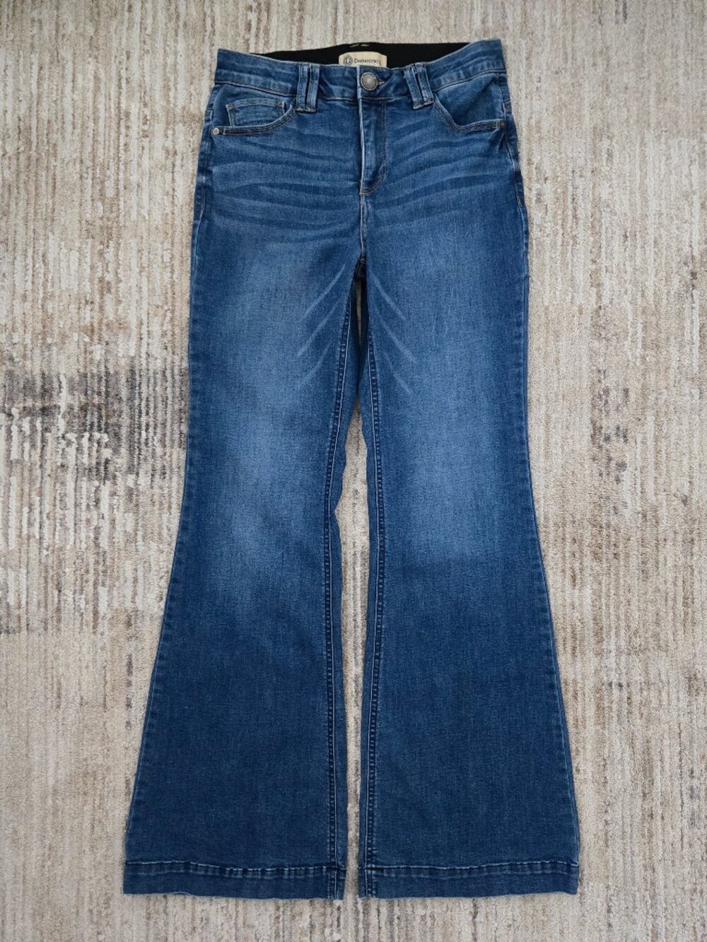 Democracy Ab Technology Flare Jeans Womens Medium Wash Blue Stretch Denim 6